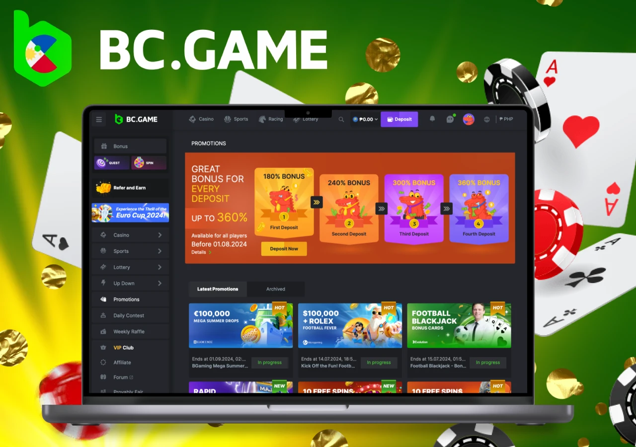 Bonuses for BC Game online casino games